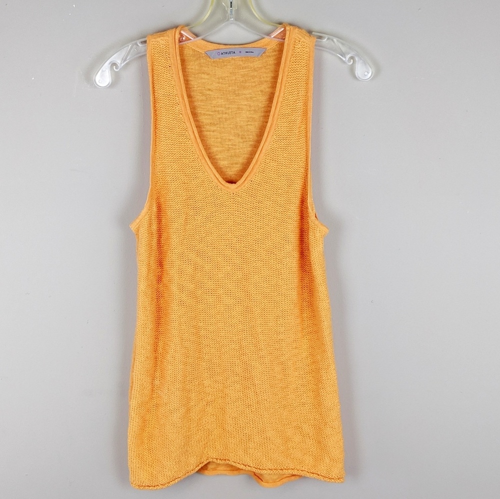 Athleta | Orange Knit Workout Tank - E78
